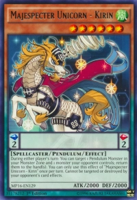 YuGiOh! TCG karta: Majespecter Unicorn - Kirin